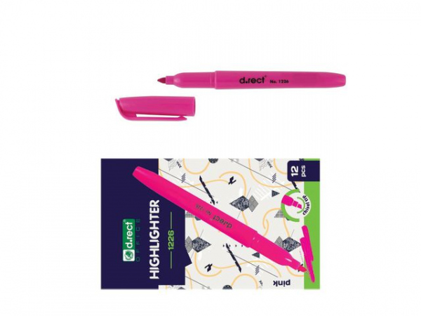 Tekstmarker D.rect 1226 Rosa (12 stk)
