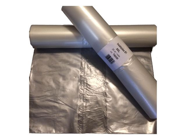 BildeAvfallspose Ldpe 62X85 30My Transp. (25 stk/rull, 10 ruller)