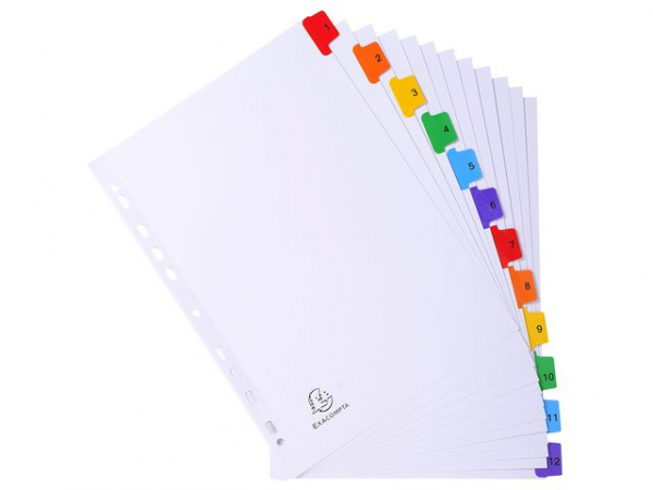 Register Exacompta A4 1-12 Mylar Hvi/Frg