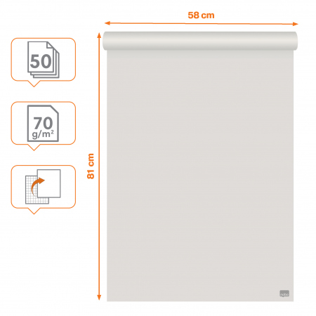 Flipchart Pad Sq/Pl 58x81cm 50Sh 70g recycled