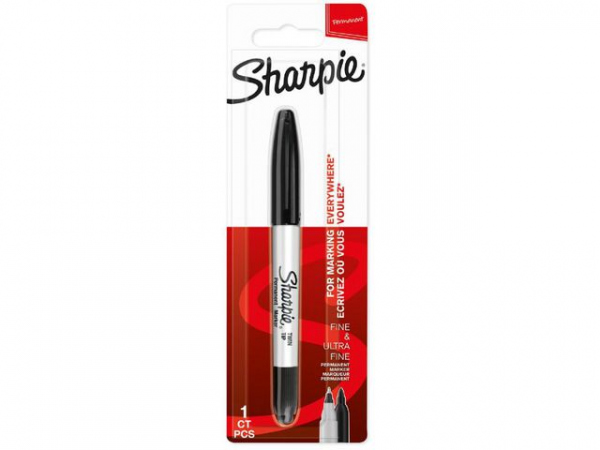 Merkepenn Sharpie Twin Tip Ef+F Sort