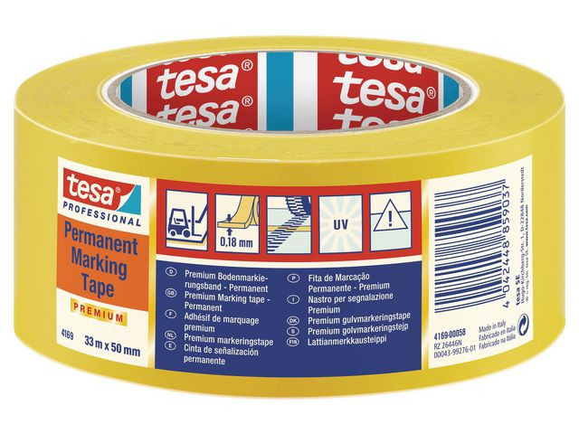 BildeTape Tesa Flex Prem Pvc Gulv/Varsel Gul