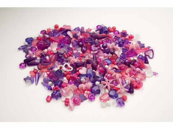 Plastperler Mix Lilla/Rose (1000 stk)