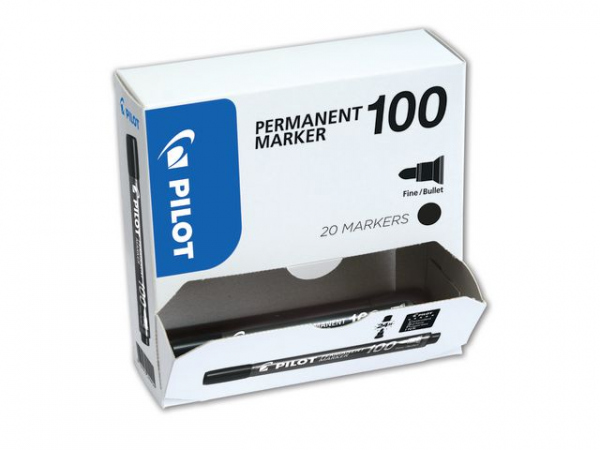 Merkepenn Pilot Sca 100 Sort (20 stk)
