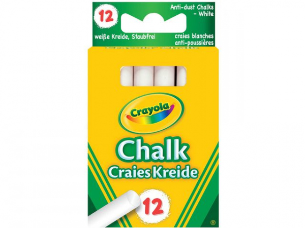 Kritt Crayola Støvfri Hvit (12 stk)