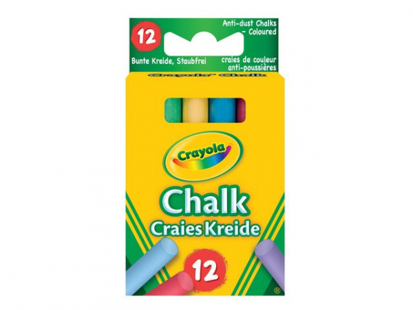 Kritt Crayola Støvfri Ass. Farger (12 stk)
