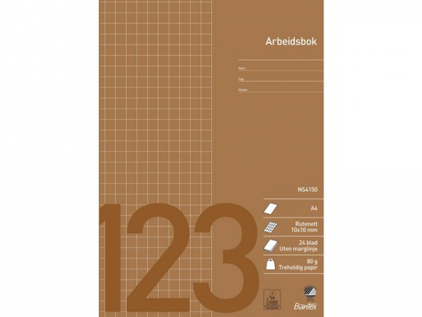 Arbeidsbok Bantex A4 80G 10X10 Rutet (15 stk)