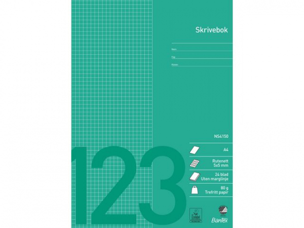 Skrivebok Bantex A4 80G 5X5Mm Rutet (25 stk)