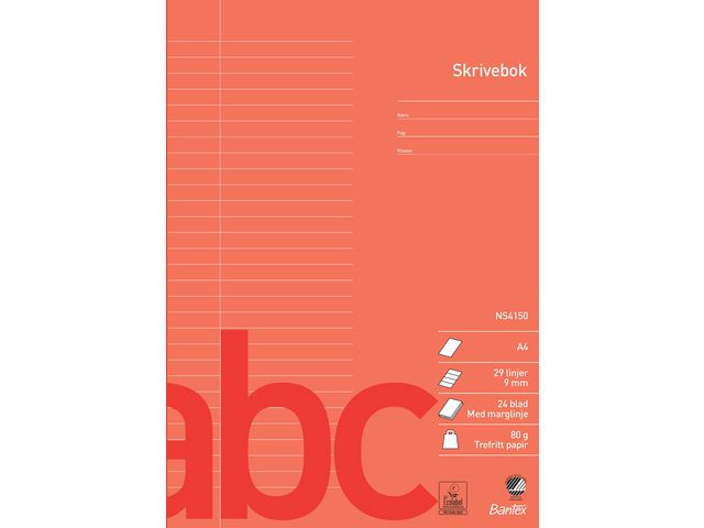 BildeSkrivebok Bantex A4 80G 9Mm Linjer Marg (25 stk)