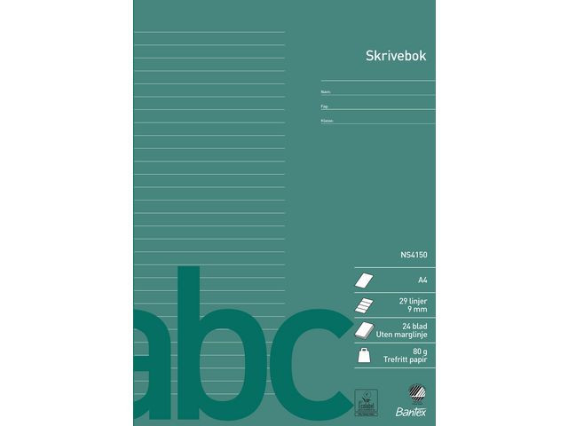 BildeSkrivebok Bantex A4 80G 9Mm Linjer (25 stk)