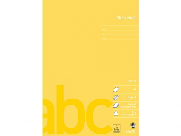 Skrivebok Bantex A4 80G Ulinjert (25 stk)