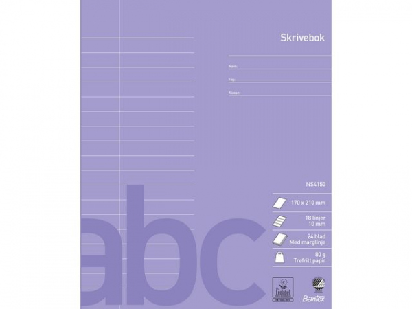 Skrivebok Bantex 17X21 80G 10Mm Lin Marg (15 stk)