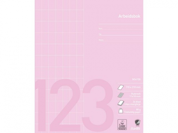 Arbeidsbok Bantex 17X21 80G 11X18 Rutet (15 stk)