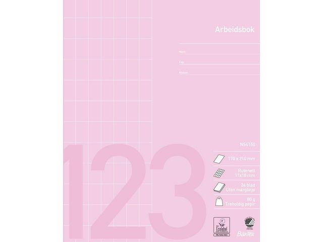 BildeArbeidsbok Bantex 17X21 80G 11X18 Rutet (15 stk)