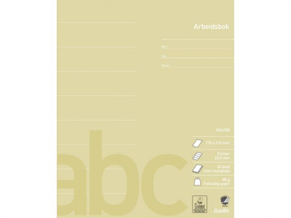 Arbeidsbok Bantex 17X21 80G 23,5Mm Linj. (15 stk)