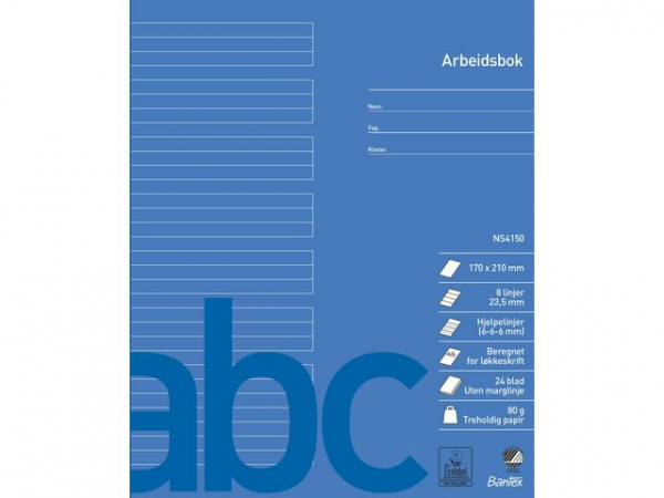 Arbeidsbok Bantex 17X21 80G 6:6:6 Hj.li. (15 stk)