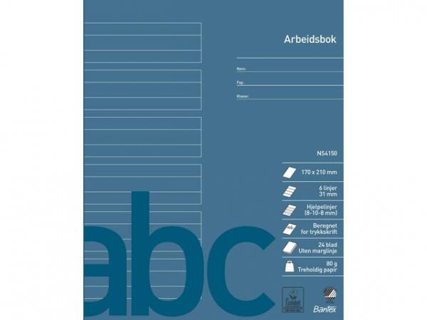 Arbeidsbok Bantex 17X21 80G 8:10:8 Hj.l. (15 stk)