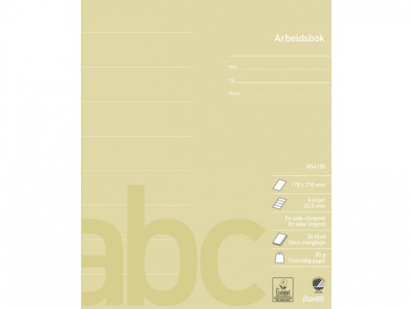 Arbeidsbok Bantex 17X21 80G 23,5Mm Ul/Li (15 stk)