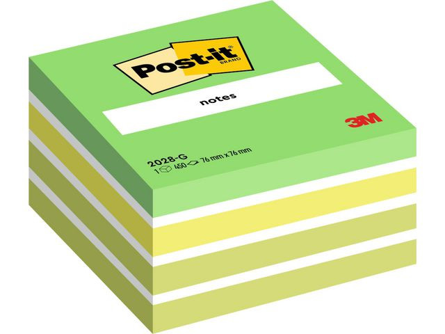 BildeNotatkube Post-It 76X76 Ass Grønn/Hvit