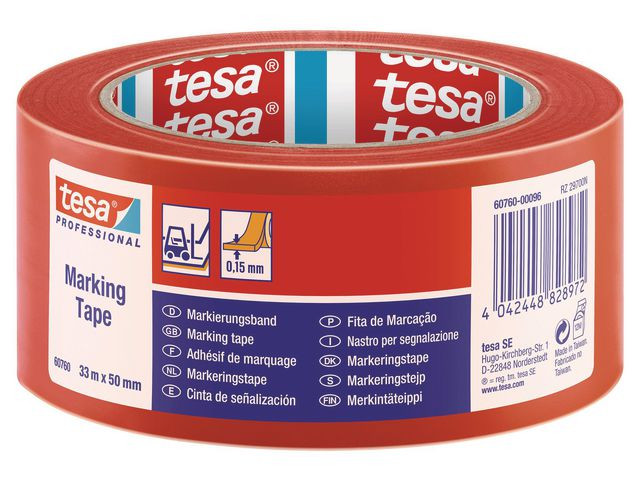 BildeTape Tesa Pvc Gulv/Varsel Rød