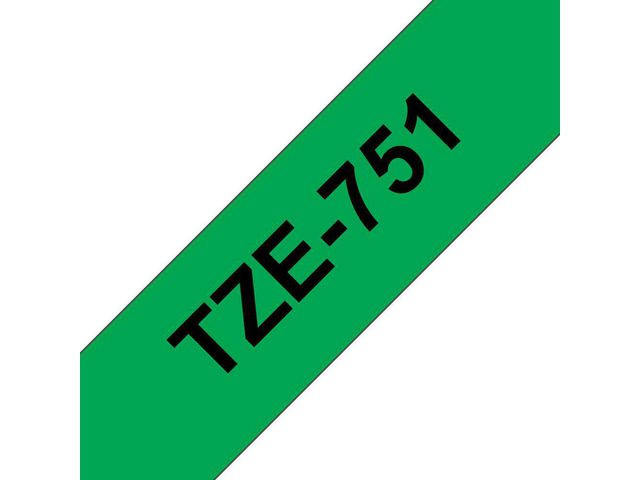 BildeTape Brother Tze-751 24Mmx8M Sort/Grønn
