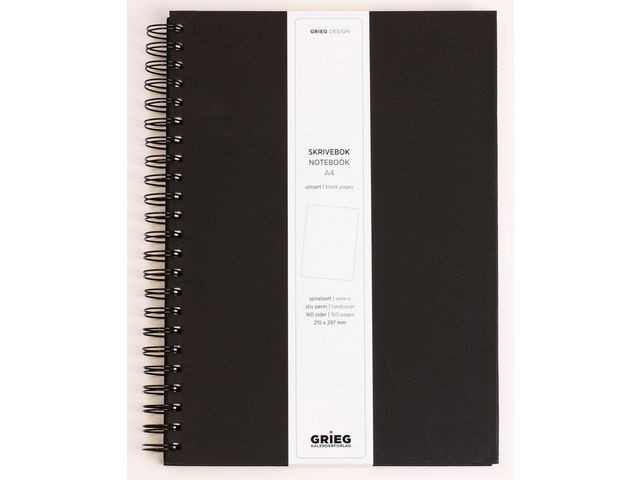 BildeNotatbok Grieg A4 100G 160S Ulinj Sort