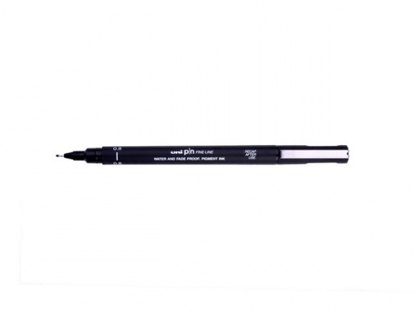 Fiberpenn Uni Pin 08 0,8Mm Sort (12 stk)