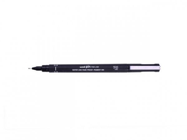 Fiberpenn Uni Pin 03 0,3Mm Sort (12 stk)
