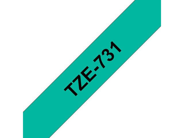 BildeTape Brother Tze-731 12Mmx8M Sort/Grønn