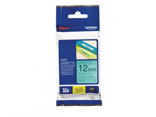 Tape Brother Tze-731 12Mmx8M Sort/Grønn