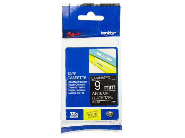 BildeTape Brother Tze-325 9Mmx8M Hvit/Sort