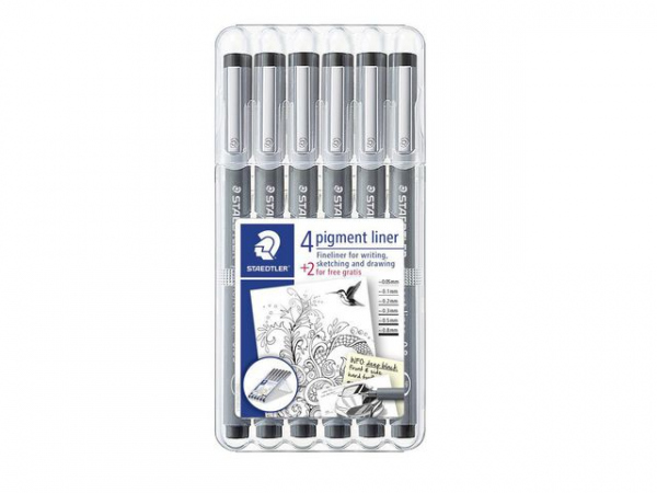 Fiberpenn Staedtler Pigmentliner 308 (6 stk)