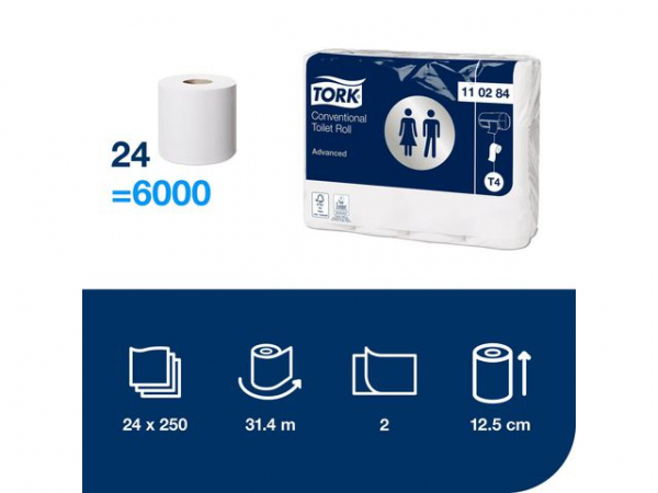 Toalettpapir Tork Advance 2L T4 31M (24 stk)