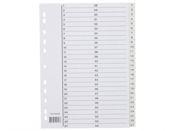 Register A4 Pp 1-54 M/Indeksark Hvit