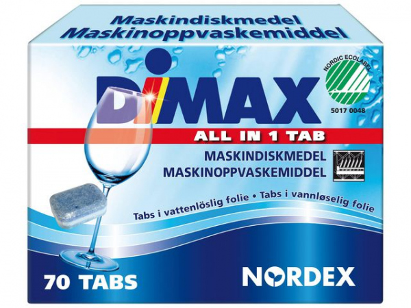 Maskinoppvask Nordex Dimax Tabl (70 stk/pk, 5 pakker)