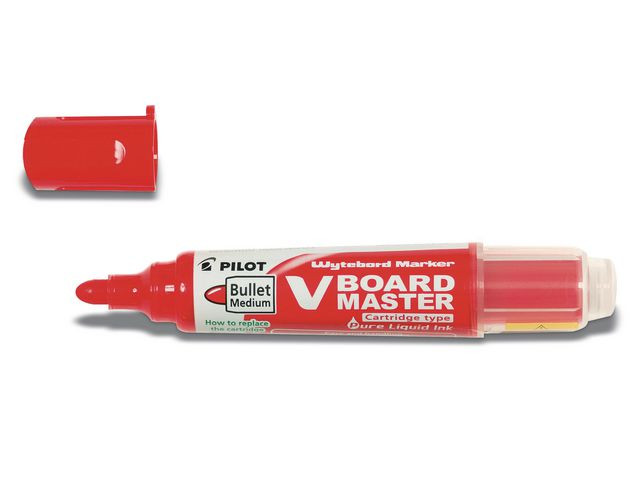 BildeWhiteboardpenn Pilot V-Board M Rund Rød (10 stk)