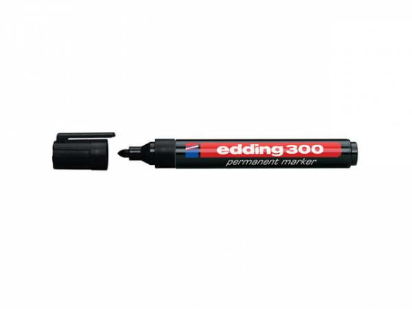 Merkepenn Edding 300 Rund Sort (10 stk)