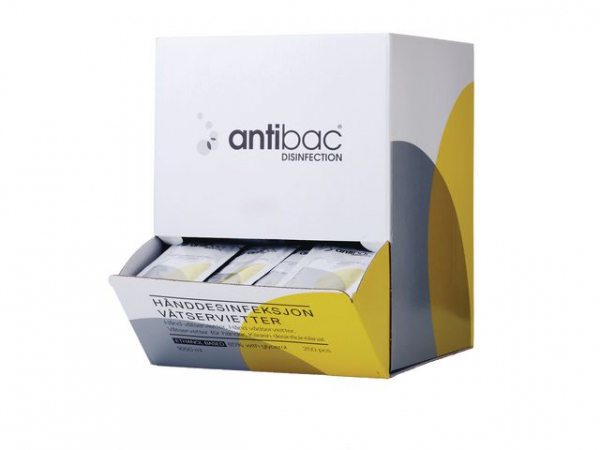 Hånddesinfeksjon Antibac Våtserv. (250 stk)