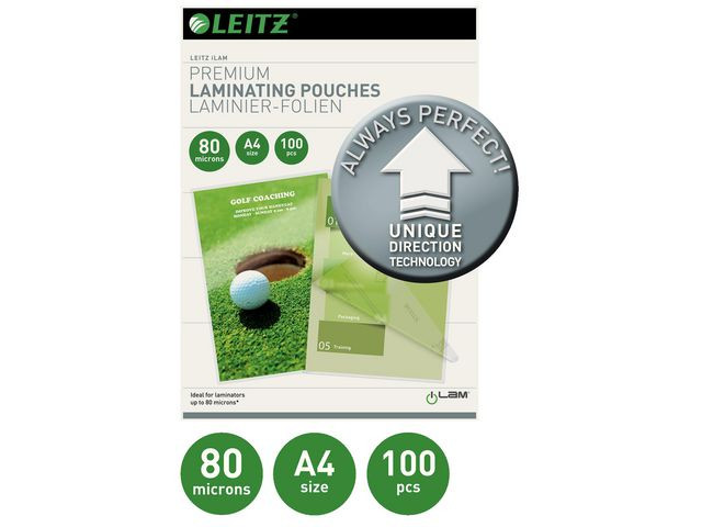BildeLamineringslomme Leitz A4 Udt 80My (100 stk)