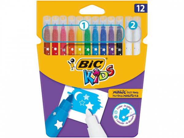 Tusj Bic Kids Magic Felt Pens (12 stk)