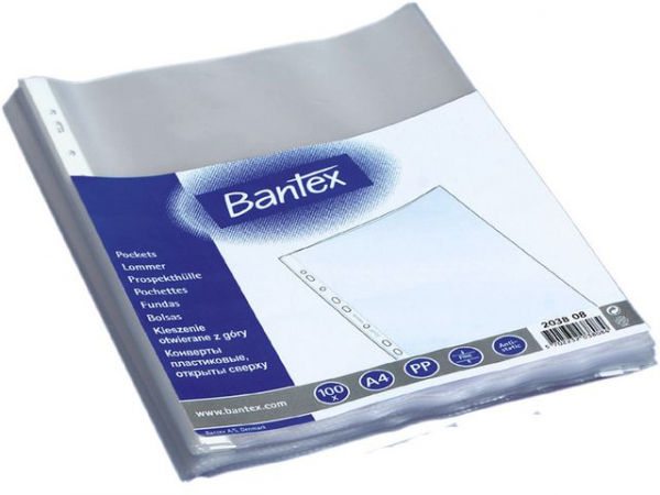 Plastlomme Bantex A4 Topp 50My (100 stk)