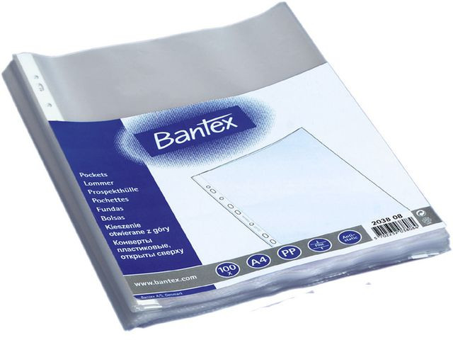 BildePlastlomme Bantex A4 Topp 50My (100 stk)