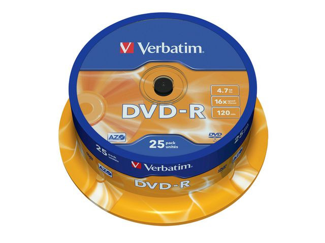 BildeDvd-R Verbatim 4.7Gb 16X Spindle (25 stk)