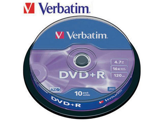 BildeDvd+R Verbatim 4.7Gb 16X Spindle (10 stk)