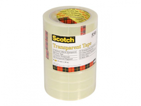 Disktape Scotch 550 19Mmx66M Transp. (8 ruller)