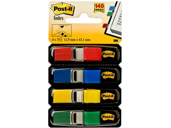 Index Post-It 683 Smal Ass Rød/Gul/Bl/Gr