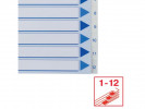 Register Esselte A4 Plast 1-12 Blå/Hvit...