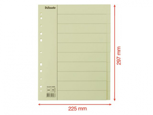 Skilleblad Esselte A4 10-Delt Manilla