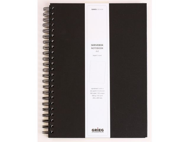 BildeNotatbok Grieg A4 100G 160S Linjer Sort