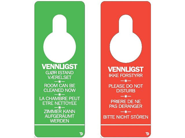 BildeDørskilt For Hotellrom Plast Rød/Grøn (50 stk)